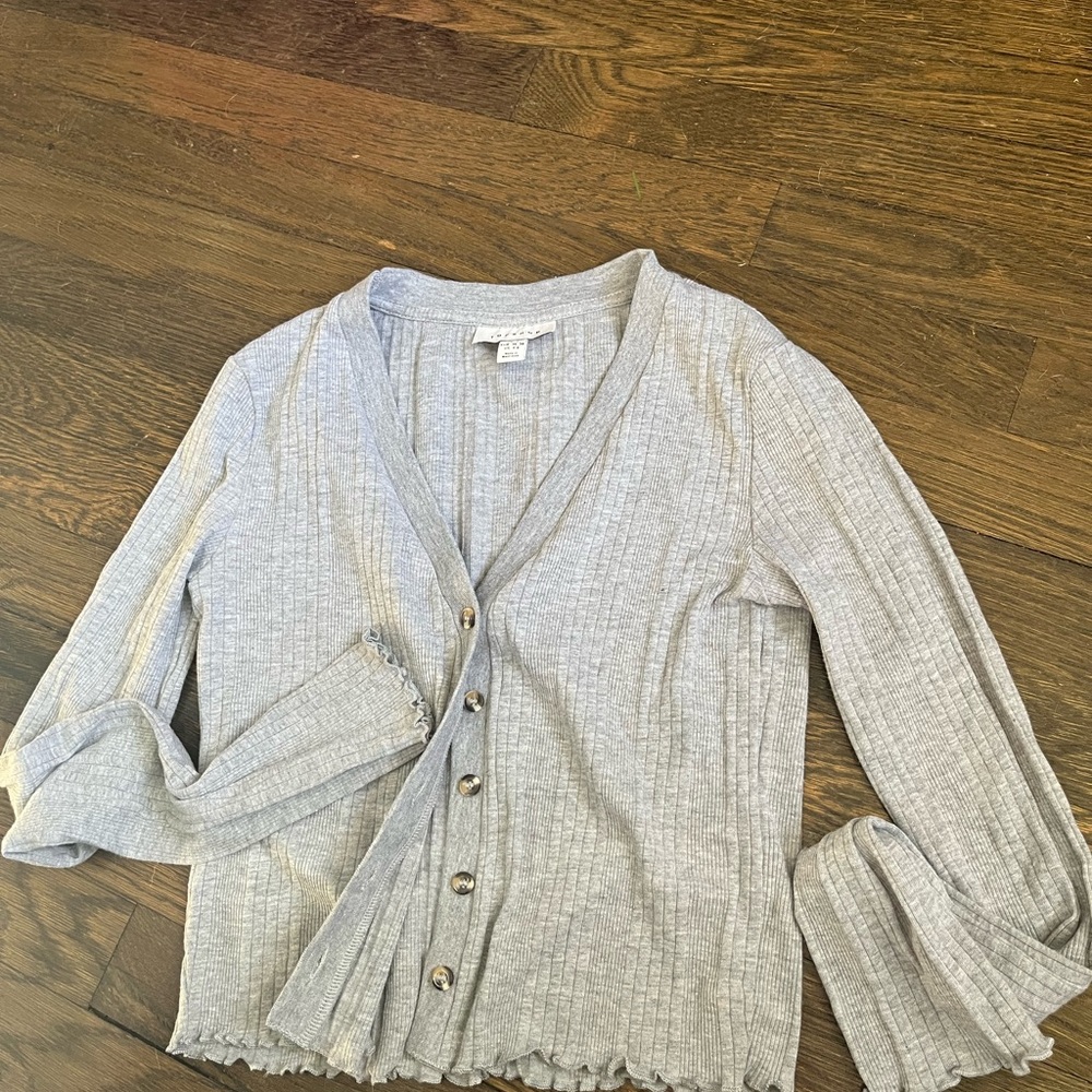 Top shop Ribbed Button front cardigan - Picture 2 of 6